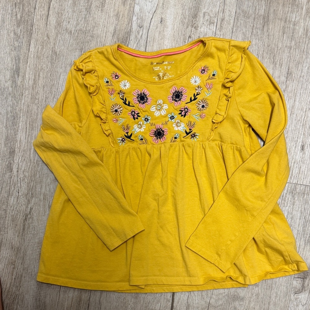 Yellow Floral Kids Top